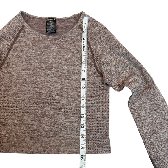 Pink Active Womens Size Medium Workout Longsleeve Crop Top Crossfit Yoga - Picture 4 of 7